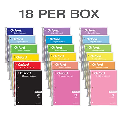 Oxford 1-Subject Spiral Notebook 18-Pack