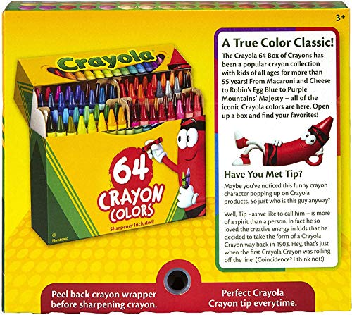 64 Crayon Set with Sharpener Included