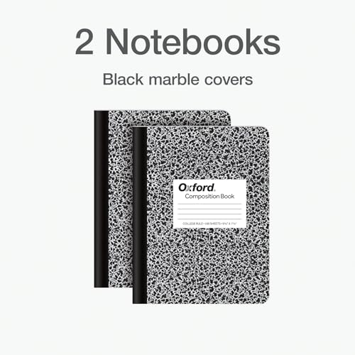 Oxford Composition Notebooks - Black Marble, 2 Pack