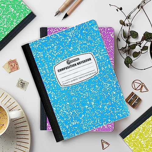 12 Pack Wide Ruled Composition Notebooks, Assorted Colors