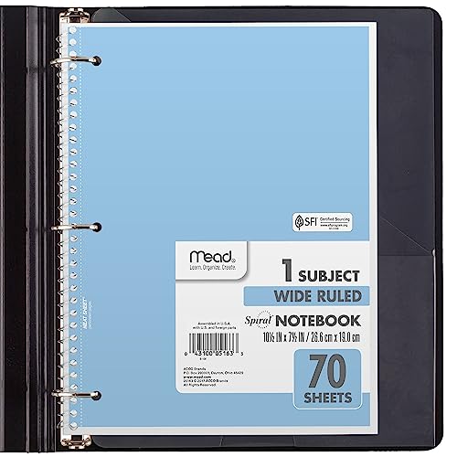 Mead 6-Pack Spiral Notebooks, Assorted Pastel Colors