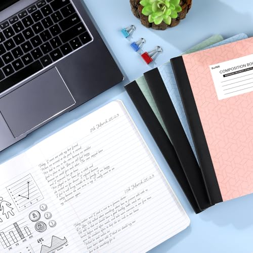 SUNEE Wide Ruled Composition Notebooks - 4 Pack