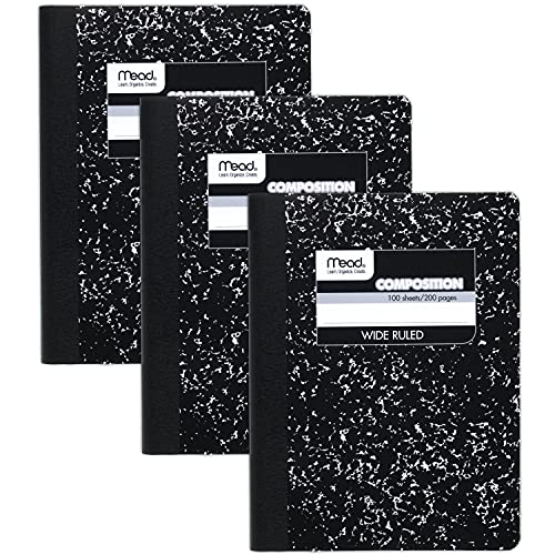 Mead Wide Ruled Composition Notebooks, 3 Pack