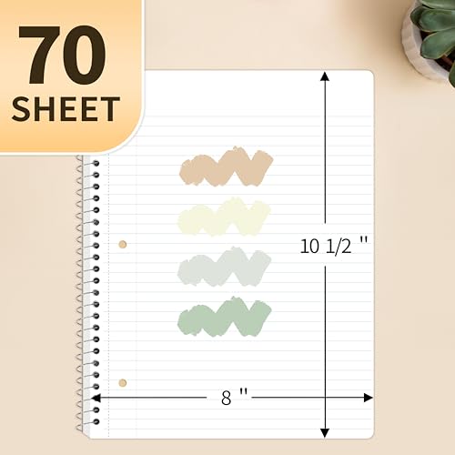 SUNEE College Ruled Spiral Notebooks - 4 Pack
