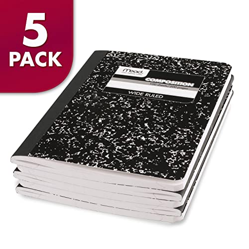 Mead Wide Ruled Composition Notebooks, 5 Pack