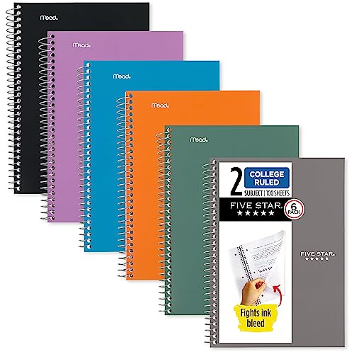 Five Star 6-Pack Small Spiral Notebooks