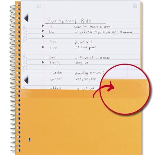 Five Star Wide Ruled Spiral Notebooks, 6 Pack