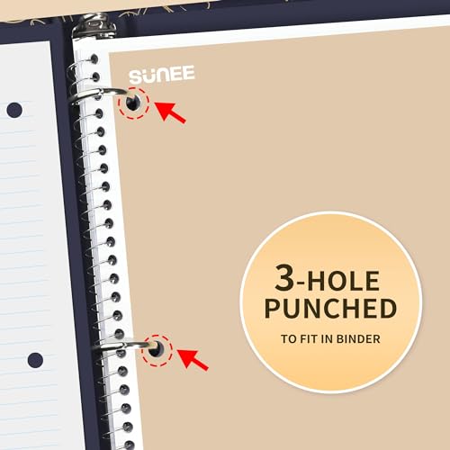 SUNEE College Ruled Spiral Notebooks - 4 Pack