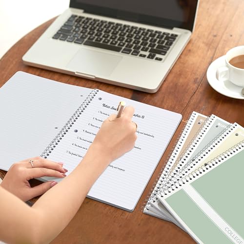 SUNEE College Ruled Spiral Notebooks - 4 Pack