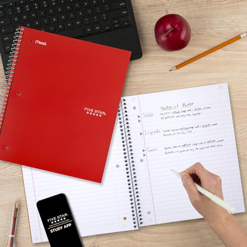 Five Star Wide Ruled Spiral Notebooks, 6 Pack