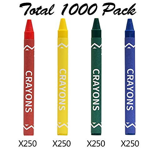 Madisi Bulk Crayon Pack, Regular Size, 1000 Count