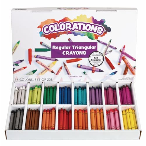Triangular Crayon Class Pack - 16 Colors, 208 Count