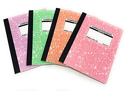 Mintra Pastel Marble Composition Books - 4 Pack