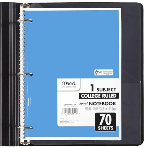 Mead Assorted Bright 6-Pack Spiral Notebooks