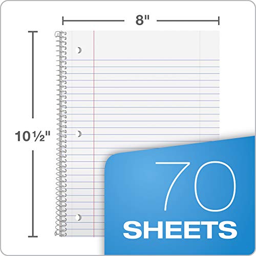 Oxford 1-Subject Wide Ruled Notebooks, 3 Pack