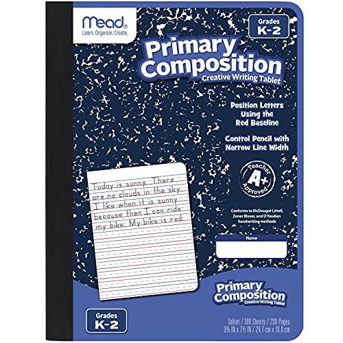 Mead Primary Wide Ruled Composition Notebook, Blue Marble