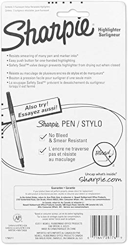 Fluorescent Yellow Retractable Highlighter, 5-Pack