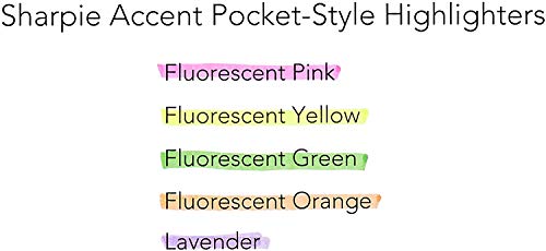 Fluorescent Yellow Sharpie Chisel Tip Highlighters - 12 Pack