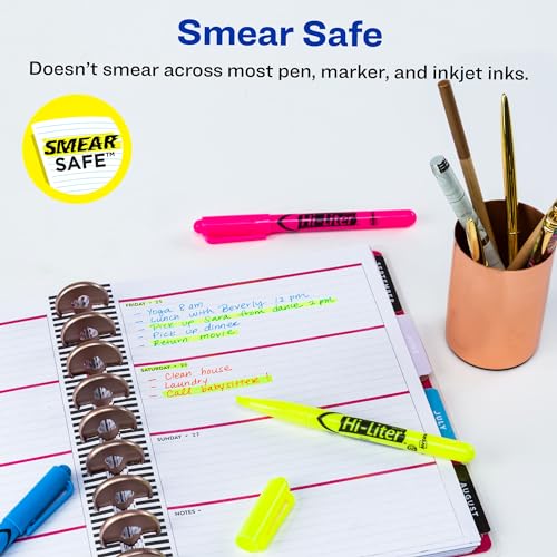 AVERY Smear Safe Chisel Tip Highlighters, 3 Count