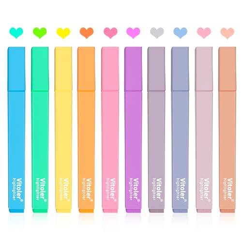 Aesthetic Pastel Highlighters - 10 Pack Set