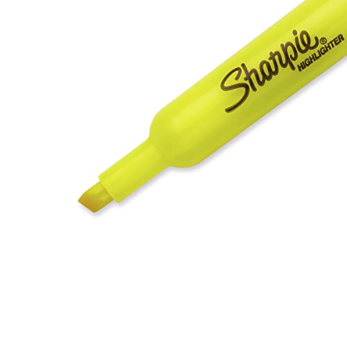 Fluorescent Yellow Sharpie Tank Highlighters, 12 Count