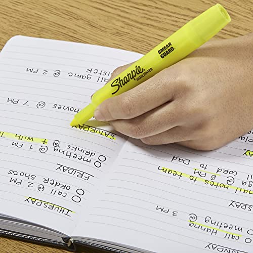 Fluorescent Yellow Sharpie Tank Highlighters, 12 Count
