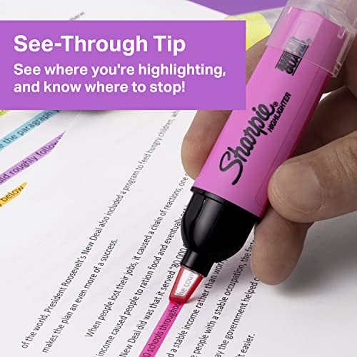 Sharpie Clear View Chisel Tip Highlighter Set, 8 Count