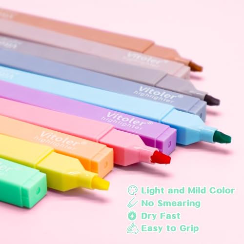 Aesthetic Pastel Highlighters - 10 Pack Set