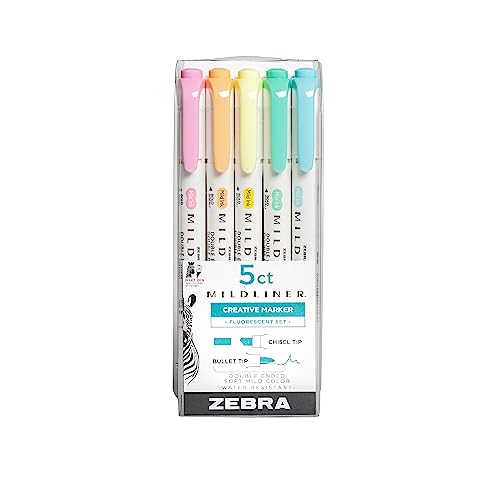 Zebra Mildliner Highlighters 5-Pack Multicolor