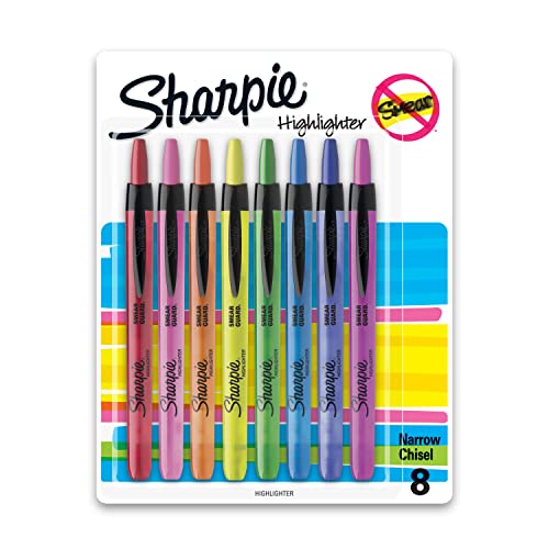 Sharpie Retractable Chisel Tip Highlighters, 8 Pack