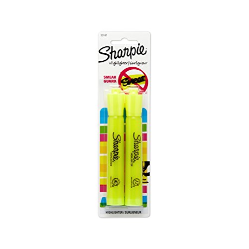 Fluorescent Yellow Sharpie Tank-Style Highlighter 2-Pack