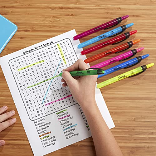 Sharpie Retractable Chisel Tip Highlighters, 8 Pack