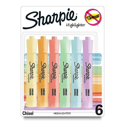 Sharpie Highlighters Pack - Mild Pastel Colors, 6 Count
