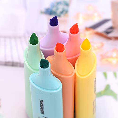 TWOHANDS Chisel Tip Highlighter, 6 Pastel Colors