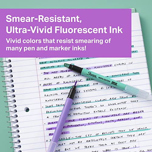 Assorted Fluorescent Sharpie Clear View Highlighters, 8 Count