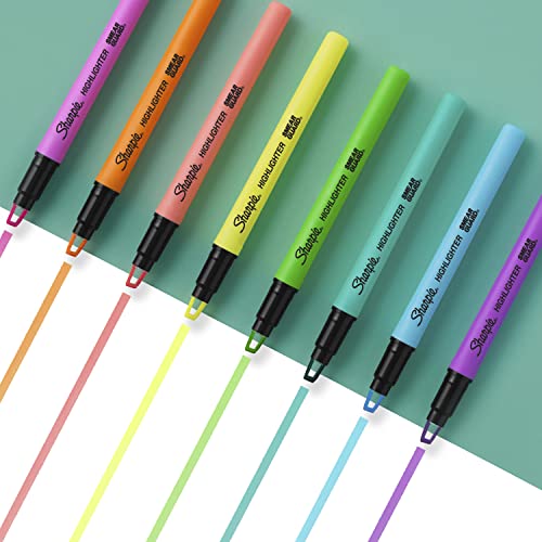 Assorted Fluorescent Sharpie Clear View Highlighters, 8 Count