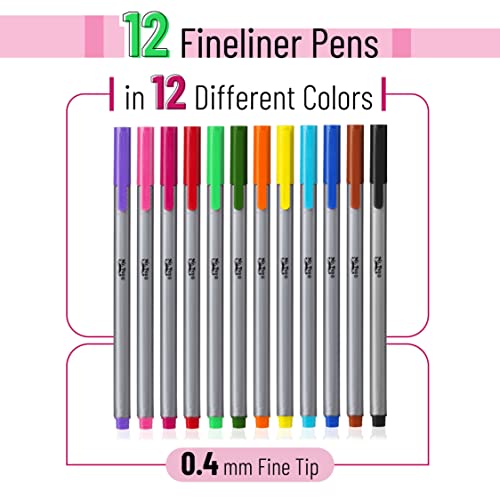 Mr. Pen 12-Pack Fineliner Fine Point Pens