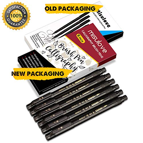 MISULOVE Calligraphy Brush Markers Set – 6 Pack