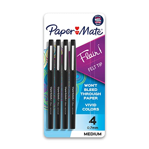 Paper Mate Flair Medium Point Felt Tip Pens, Black