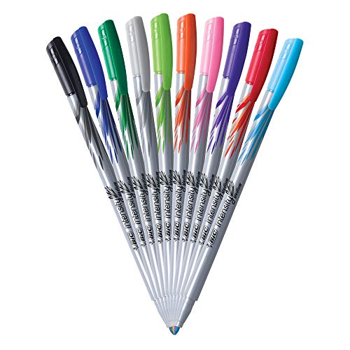 BIC Intensity Fineliner Markers, Assorted Colors, 10-Pack