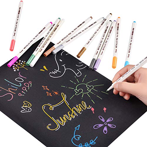 Sunshilor Fine Point Metallic Markers Set of 12