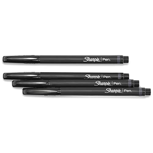 Sharpie Fine Point Felt Tip Pens, Black, 4 Pack