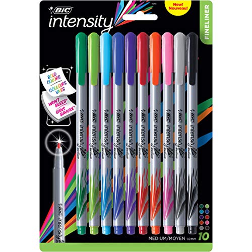 BIC Intensity Fineliner Marker Pens, Assorted Colors