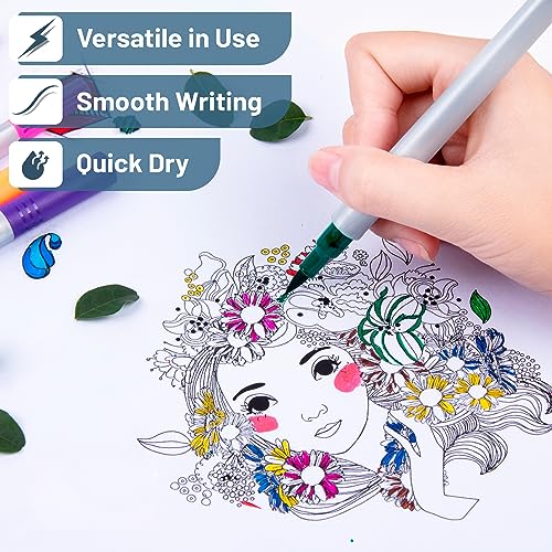 Mr. Pen Dual Tip Brush Pens - 12 Colors