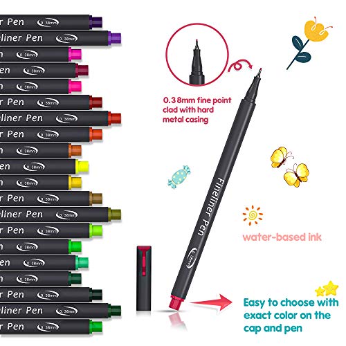 Vanstek 46 Pack Colored Fineliner Pens Set
