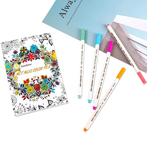 Sunshilor Fine Point Metallic Markers Set of 12