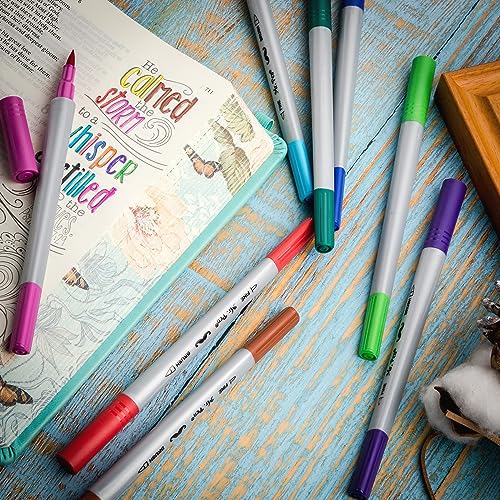 Mr. Pen Dual Tip Brush Pens - 12 Colors