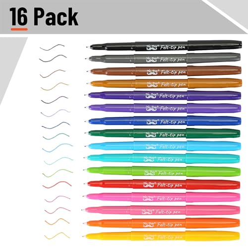 Mr. Pen Assorted Color Felt Tip Pens - 16 Pack