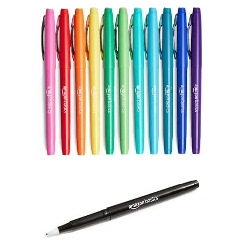 Amazon Basics 12-Pack Assorted Felt Tip Markers