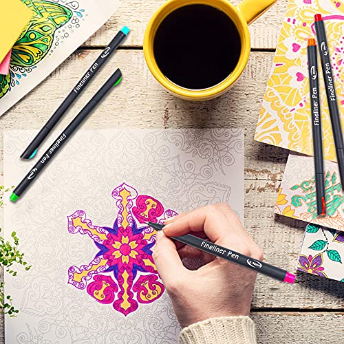 Vanstek 46 Pack Colored Fineliner Pens Set
